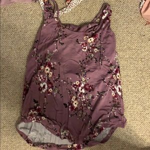 Purple floral strappy top